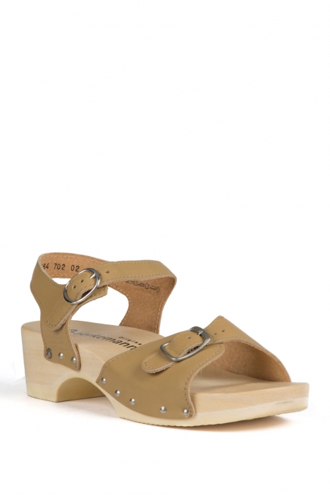 0164 Berkemann Kadın Ahşap Sandalet 36-40 Bej / Beige