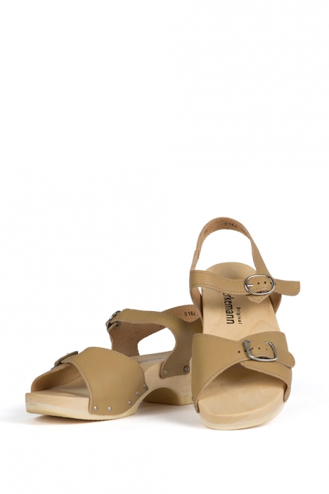 0164 Berkemann Kadın Ahşap Sandalet 36-40 Bej / Beige