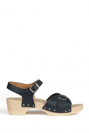 0164 Berkemann Kadın Ahşap Sandalet 36-40 Lacivert / Navy