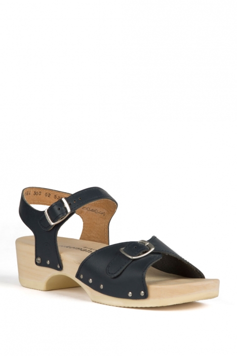 0164 Berkemann Kadın Ahşap Sandalet 36-40 Lacivert / Navy