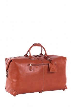 0202 Bric's Life Pelle Seyahat Çantası 55x32x20 cm Taba / Leather
