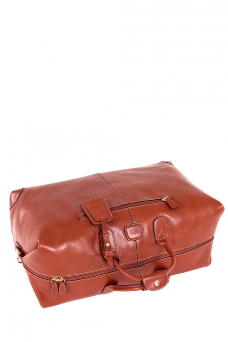 0202 Bric's Life Pelle Seyahat Çantası 55x32x20 cm Taba / Leather