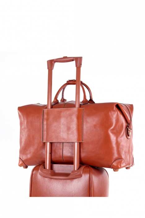 0202 Bric's Life Pelle Seyahat Çantası 55x32x20 cm Taba / Leather
