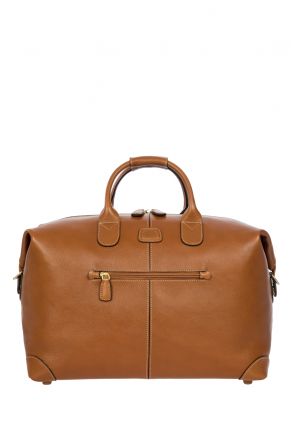 0203 Bric's Life Pelle Seyahat Çantası 43x28x19 cm Taba/Tan Leather - 098