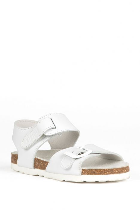 0229 Ch-Kifidis Çocuk Sandalet 21-30 Beyaz / White