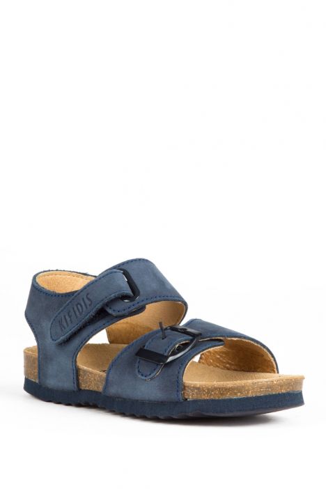 0229 Ch-Kifidis Çocuk Sandalet 31-35 Nubuk Mavi / Nubuck Blue