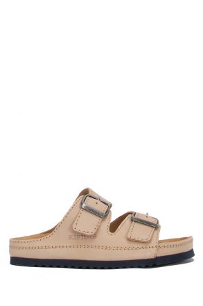 0394 Ch-Kifidis Çocuk Terlik 27-35 Nubuk Bej / Nubuck Beige