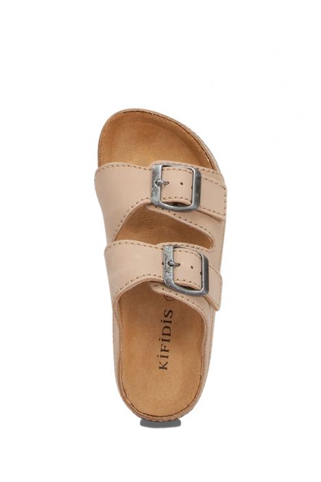 0394 Ch-Kifidis Çocuk Terlik 27-35 Nubuk Bej / Nubuck Beige
