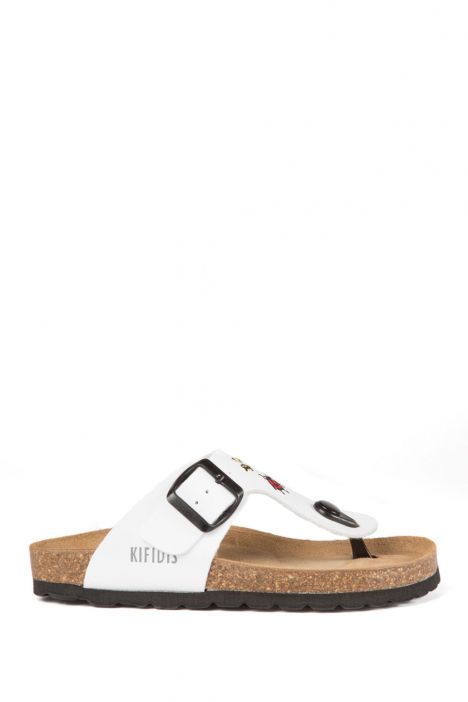 0712 Kifidis-Ch Çocuk Terlik 31-35 White Bordado