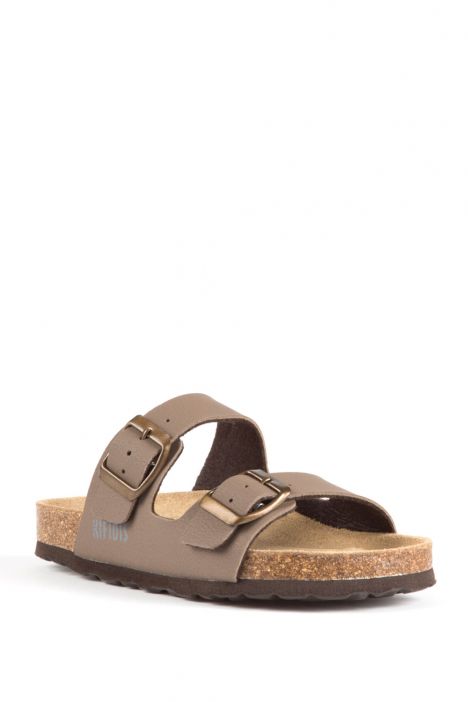 0765 Kifidis-Ch Çocuk Terlik 30-35 Kahverengi / Brown