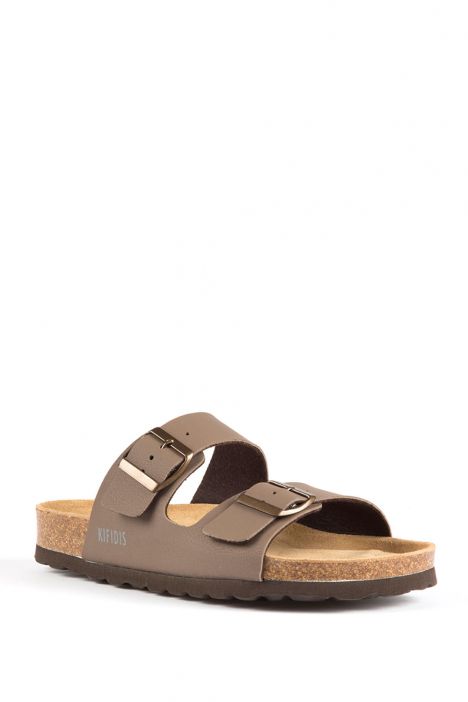0765 Kifidis-Ch Kadın Terlik 36-41 Kahverengi / Brown