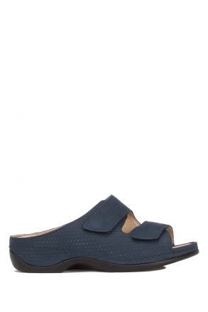 1002 Berkemann Daria Kadın Anatomik Deri Terlik 3.0-8.5 Blue Nubuck - 338