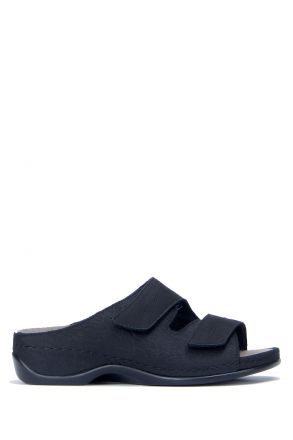 1002 Berkemann Daria Kadın Anatomik Deri Terlik 3.0-8.5 Daria/Black Crocoile-Black Nubuck - 928