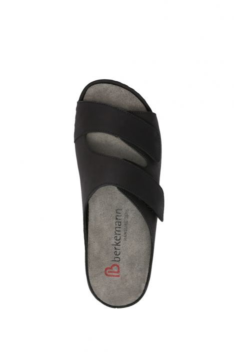 1002 Berkemann Daria Kadın Anatomik Deri Terlik 3.0-8.5 Schwarz Nubukleder - 910
