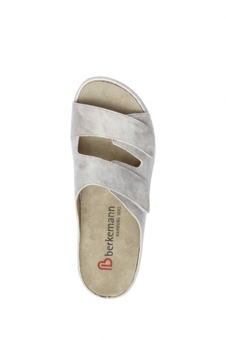 1002 Berkemann Daria Kadın Anatomik Deri Terlik 3.0-8.5 Dusty silver - leather - 611B