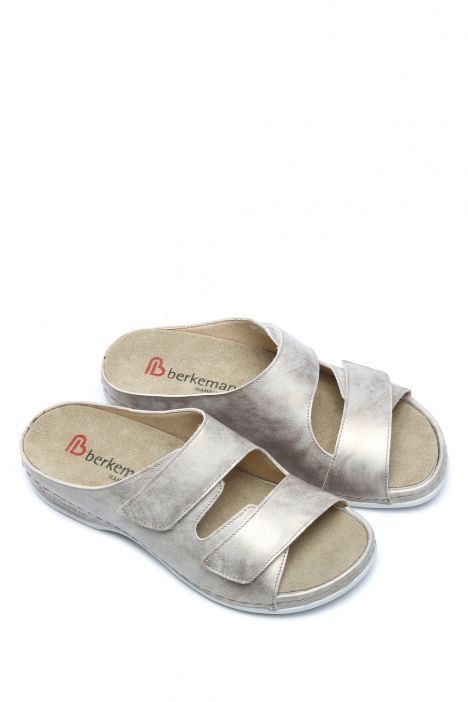 1002 Berkemann Daria Kadın Anatomik Deri Terlik 3.0-8.5 Dusty silver - leather - 611B