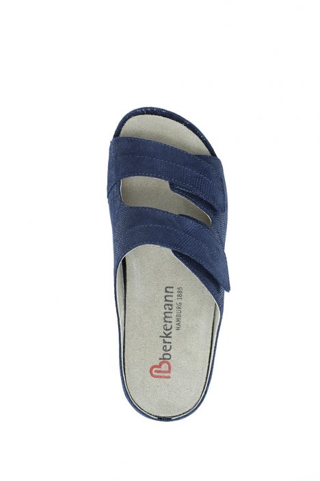 1002 Berkemann Daria Kadın Anatomik Deri Terlik 3.0-8.5 Tiefblau - Leder - 335