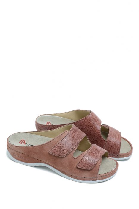 1002 Berkemann Daria Kadın Anatomik Deri Terlik 3.0-8.5 Rost - Velours/Leder - 154