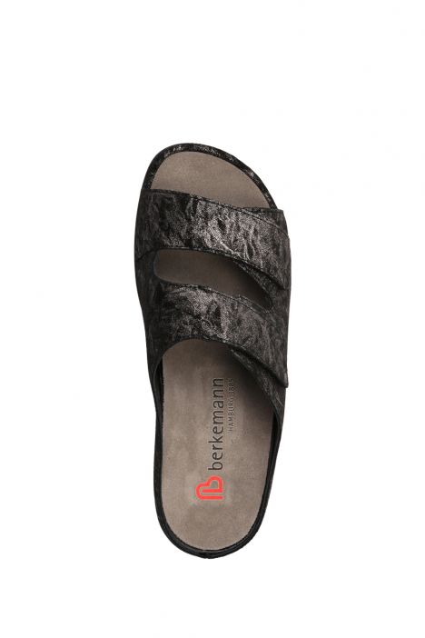 1002 Berkemann Daria Kadın Anatomik Deri Terlik 3.0-8.5 955 Crushed Black/Black-Leder
