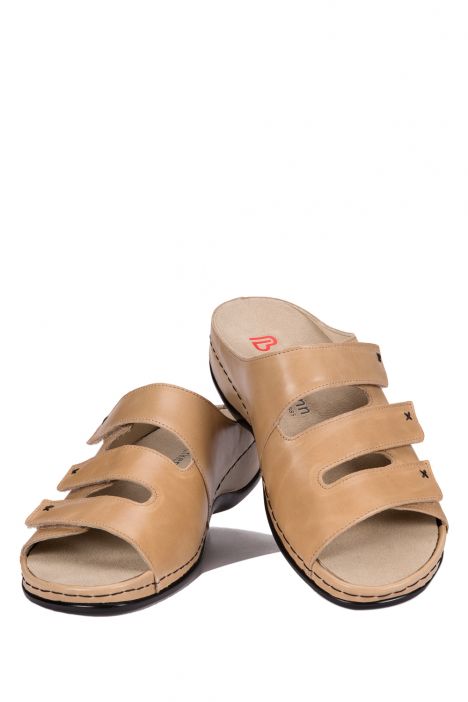 1007 Berkemann Franziska Kadın Anatomik Deri Terlik 3.0-8.5 Taupe Kalbsleder - 436