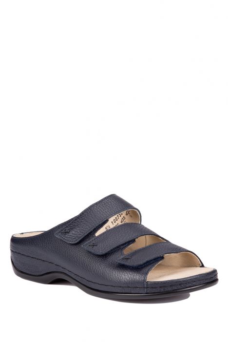1007 Berkemann Franziska Kadın Anatomik Deri Terlik 3.0-8.5 Navy Soft Sportnappa - 301