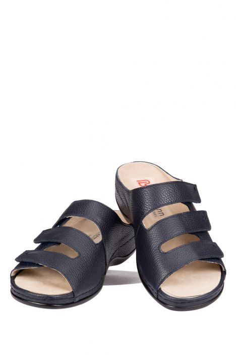 1007 Berkemann Franziska Kadın Anatomik Deri Terlik 3.0-8.5 Navy Soft Sportnappa - 301