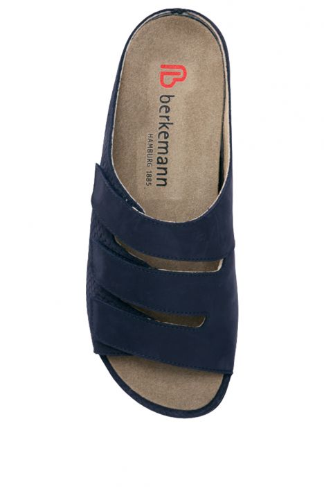 1007 Berkemann Franziska Kadın Anatomik Deri Terlik 3.0-8.5 Blue Strukturled/Nub. - 397