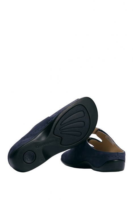 1007 Berkemann Franziska Kadın Anatomik Deri Terlik 3.0-8.5 Blue Strukturled/Nub. - 397