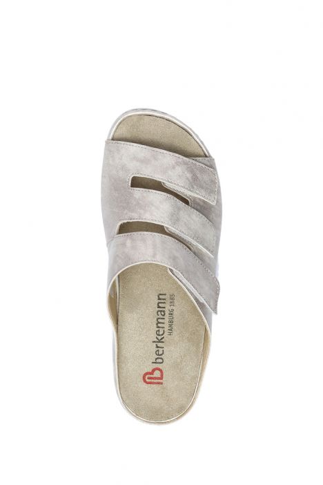 1007 Berkemann Franziska Kadın Anatomik Deri Terlik 3.0-8.5 Dusty silver - leather - 611B