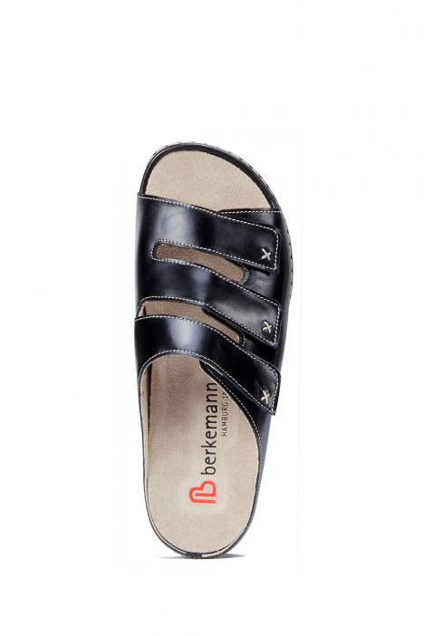 1007 Berkemann Franziska Kadın Anatomik Deri Terlik 3.0-8.5 Schwarz Softleder - 903