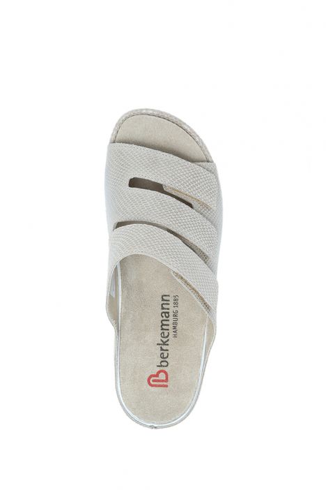 1007 Berkemann Franziska Kadın Anatomik Deri Terlik 3.0-8.5 Beige/shiny - Leder - 736