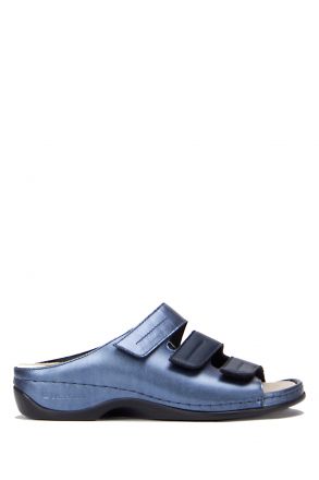 1013 Berkemann Andrea Kadın Anatomik Deri Terlik 3.0-8.5 Blue Perlato / Strc. - 371
