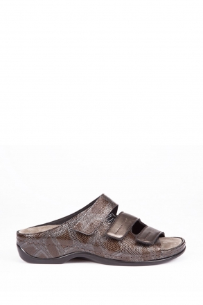 1013 Berkemann Andrea Kadın Anatomik Deri Terlik 3.0-8.5 Broze Leather Phyton Strc. - 627