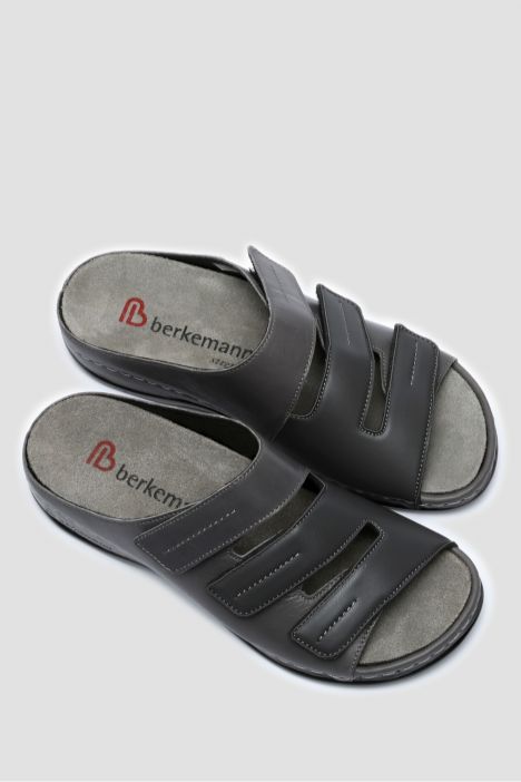 1013 Berkemann Andrea Kadın Anatomik Deri Terlik 3.0-8.5 grau/anthrazit - Leder/Stretch