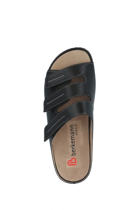 1013 Berkemann Andrea Kadın Anatomik Deri Terlik 3.0-8.5 Schwarz Leder/Strc. - 906