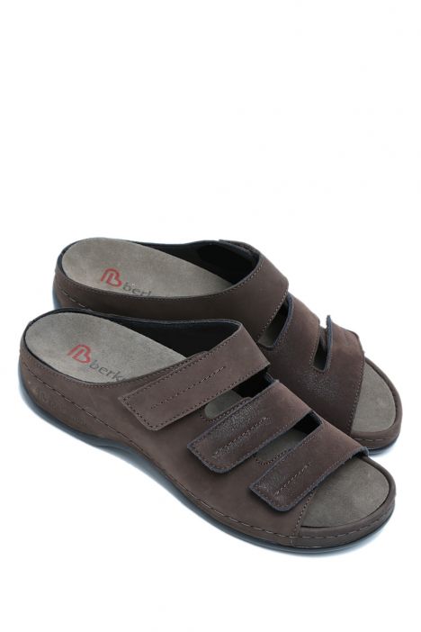 1013 Berkemann Andrea Kadın Anatomik Deri Terlik 3.0-8.5 Braun - Nubuk/Stretch - 084