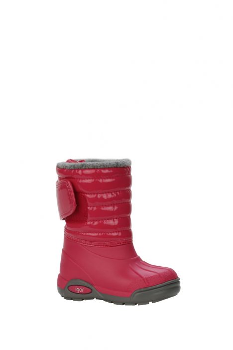 W10168 Topo Ski Charol Kar Botu 22-36 Fuşya / Fuxia