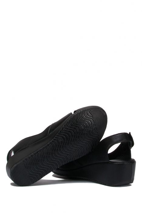 1018-AT Kifidis Elena Kadın Deri Anatomik Topuklu Sandalet 36-40 - BT Siyah / Black