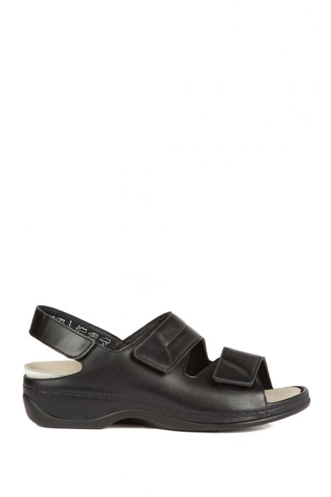 1020 Berkemann Sofie Kadın Anatomik Sandalet 3.0-8.5 Schwarz Leder/Strc. - 906