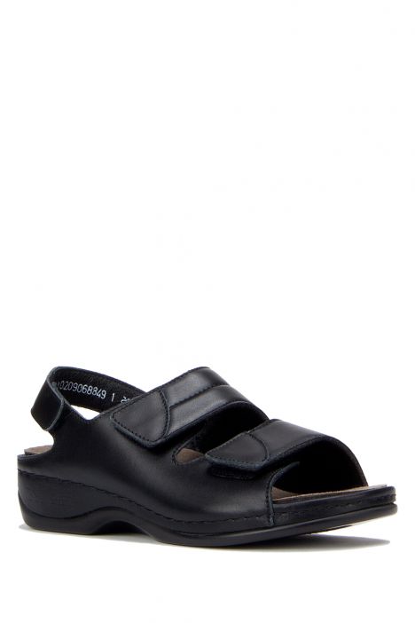 1020 Berkemann Sofie Kadın Anatomik Sandalet 3.0-8.5 Schwarz Leder/Strc. - 906