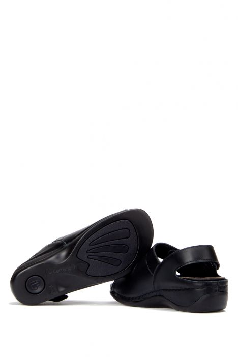1020 Berkemann Sofie Kadın Anatomik Sandalet 3.0-8.5 Schwarz Leder/Strc. - 906