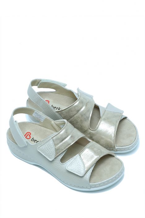 1020 Berkemann Sofie Kadın Anatomik Sandalet 3.0-8.5 Mondsilber - Leder/Stretch - 156
