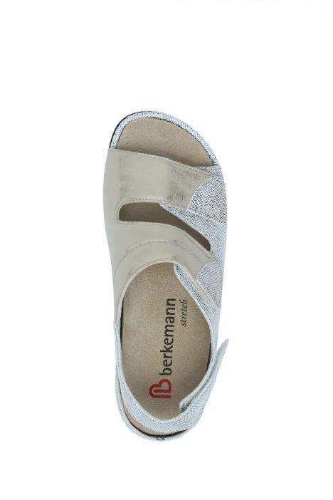 1020 Berkemann Sofie Kadın Anatomik Sandalet 3.0-8.5 Bronze/Glitter - Leder/Stretch - 877