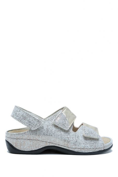 1020 Berkemann Sofie Kadın Anatomik Sandalet 3.0-8.5 Bronze/Glitter - Leder/Stretch - 877