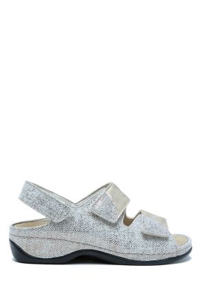 1020 Berkemann Sofie Kadın Anatomik Sandalet 3.0-8.5 Bronze/Glitter - Leder/Stretch - 877