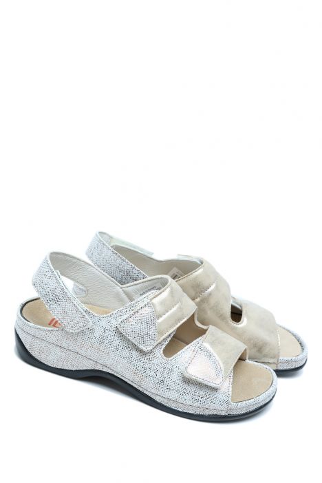 1020 Berkemann Sofie Kadın Anatomik Sandalet 3.0-8.5 Bronze/Glitter - Leder/Stretch - 877
