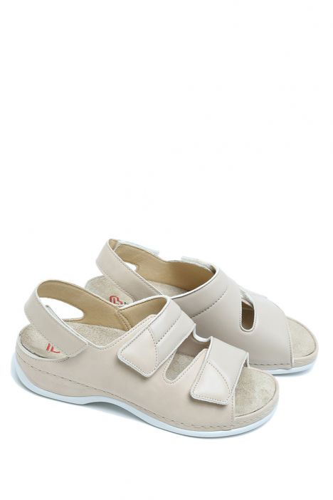 1020 Berkemann Sofie Kadın Anatomik Sandalet 3.0-8.5 Beige Glamour - Leder/Stretch - 720BG
