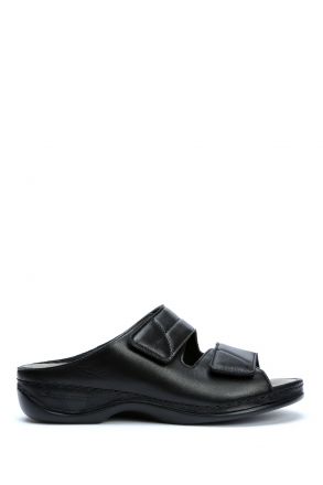 1021 Berkemann Finja Kadın Anatomik Terlik 3.0-8.5 Night Black/Black - Leather/Stretch - 851