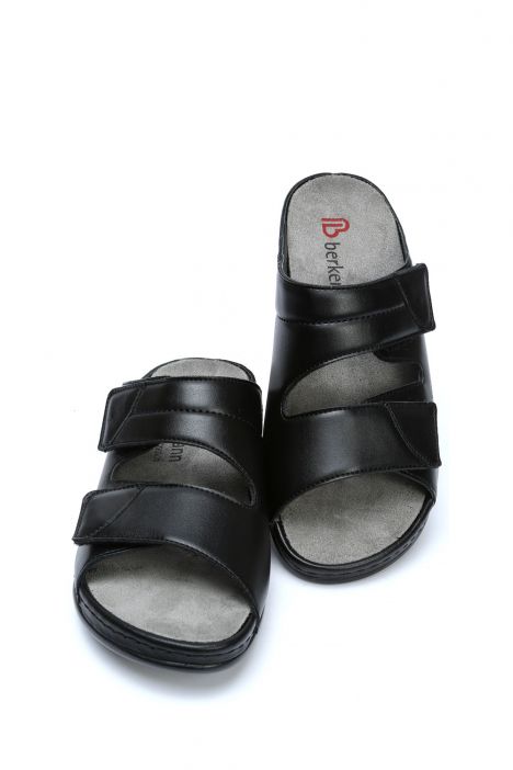 1021 Berkemann Finja Kadın Anatomik Terlik 3.0-8.5 Night Black/Black - Leather/Stretch - 851