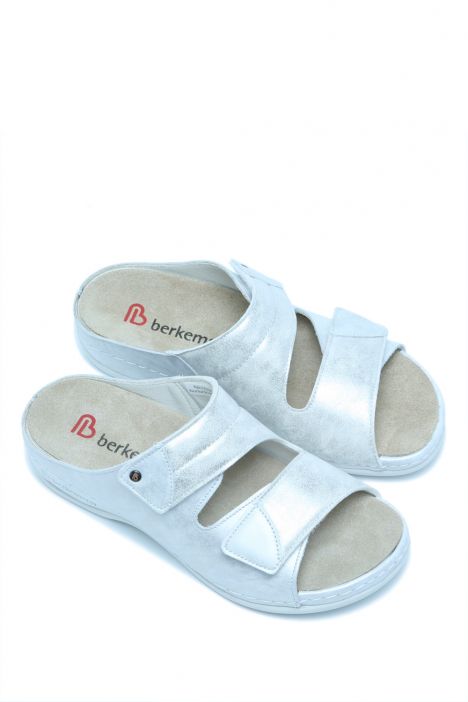 1021 Berkemann Finja Kadın Anatomik Terlik 3.0-8.5 Silber/Glitter-Leder/Stretch - 158